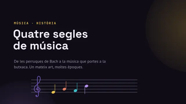 Portada de la presentació «Història de la música»