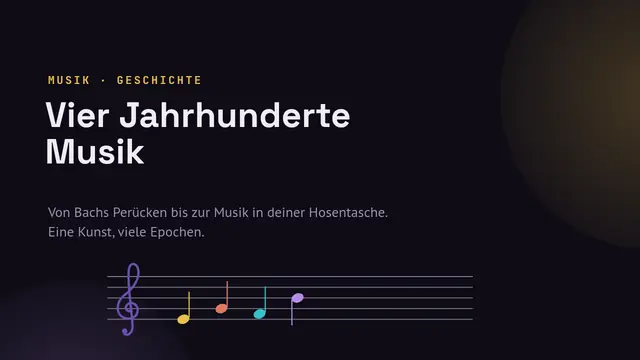 Titelfolie der Präsentation „Musikgeschichte“