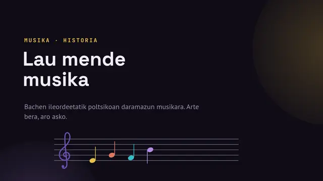 «Musikaren historia» aurkezpenaren azala