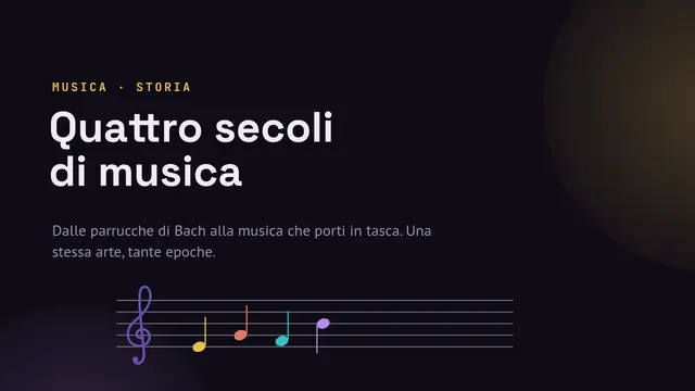 Copertina della presentazione «Storia della musica»