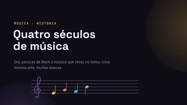 Capa da apresentação «História da música»