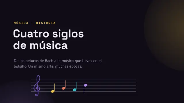 Portada de la presentación «Historia de la música»