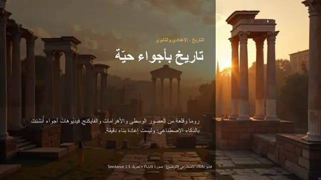 غلاف العرض التقديمي «التاريخ بأجواء مميزة: روما والقلاع والأهرامات والفايكنغ»