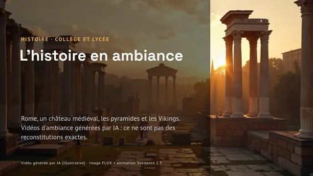 Couverture de la présentation « L’histoire en ambiance : Rome, châteaux, pyramides et Vikings »