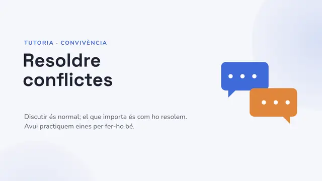 Portada de la presentació «Tutoria: resoldre conflictes»
