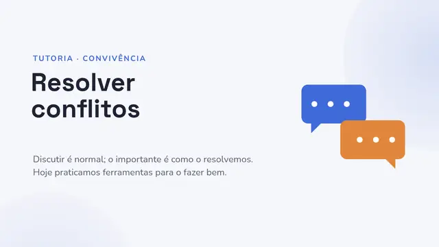 Capa da apresentação «Tutoria: resolver conflitos»
