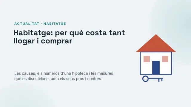 Portada de la presentació «Habitatge: per què costa tant llogar i comprar»