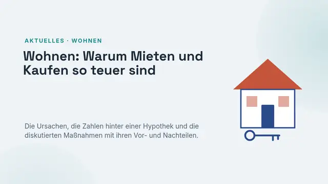 Titelfolie der Präsentation „Wohnen: warum Mieten und Kaufen so teuer sind“