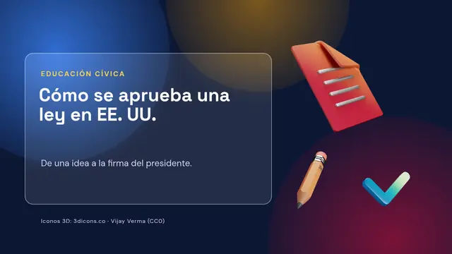 Portada de la presentación «Cómo se aprueba una ley en EE. UU.»