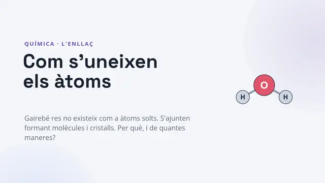 Portada de la presentació «Com s'uneixen els àtoms»