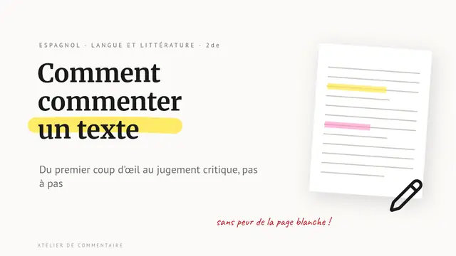 Couverture de la présentation « Comment commenter un texte »