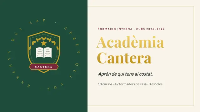 Portada de la presentació «Acadèmia interna de formació»
