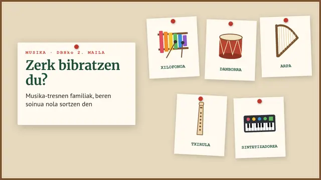 «Instrumentu-familiak» aurkezpenaren azala