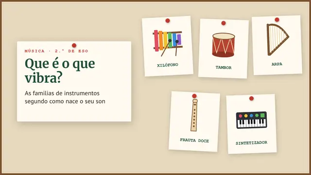 Portada da presentación «As familias de instrumentos»