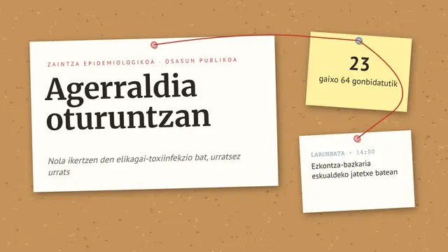 «Elikagai bidezko agerraldi bat ikertu» aurkezpenaren azala
