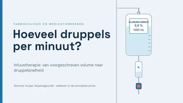 Titeldia van de presentatie ‘Infuustherapie: de druppelsnelheid berekenen’