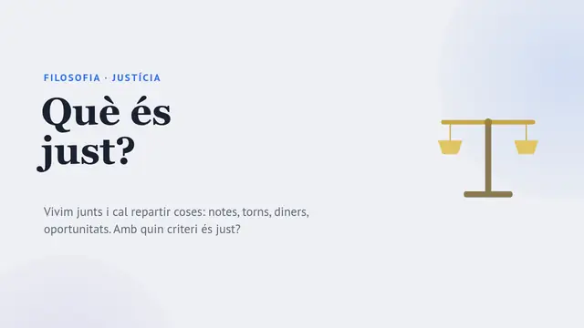 Portada de la presentació «Justícia i convivència»