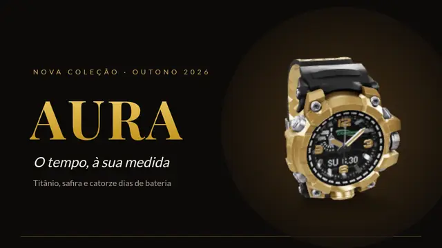 Capa da apresentação «Lançamento: relógio inteligente»