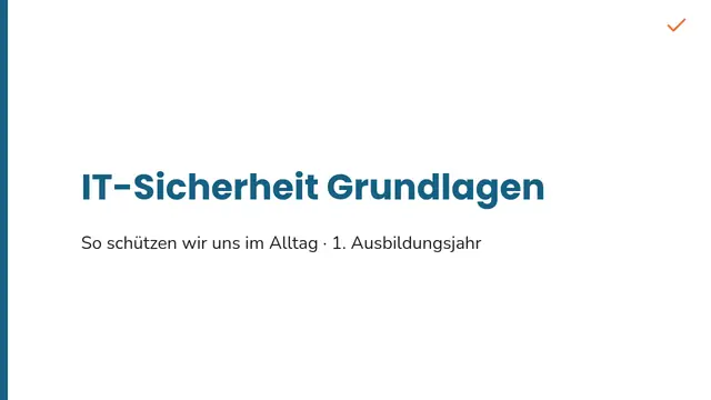 Titelfolie der Präsentation „Unterricht: Grundlagen der Cybersicherheit“