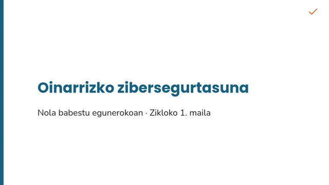 «Klasea: oinarrizko zibersegurtasuna» aurkezpenaren azala