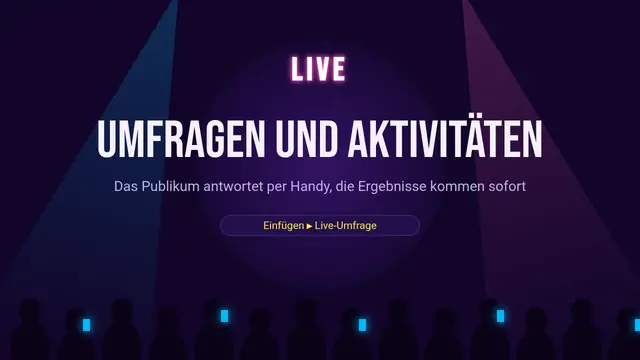 Titelfolie der Präsentation „Live-Umfragen und Aktivitäten“