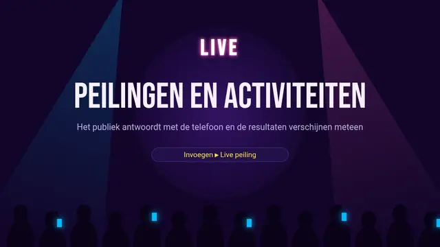 Titeldia van de presentatie ‘Live peilingen en activiteiten’
