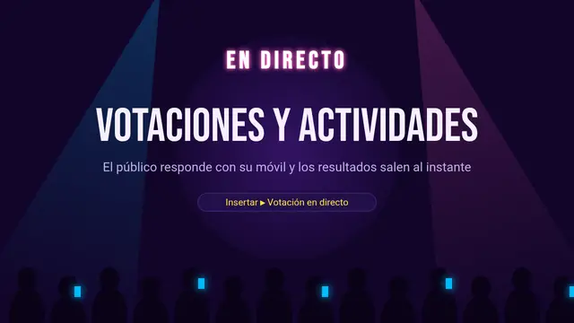 Portada de la presentación «Votaciones y actividades en directo»