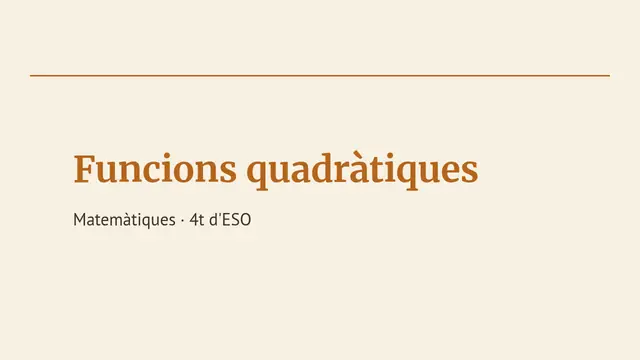 Portada de la presentació «Matemàtiques: funcions»