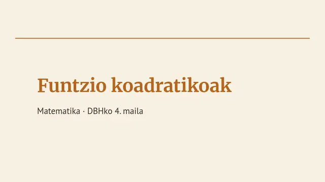 «Matematika: funtzioak» aurkezpenaren azala