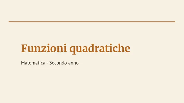 Copertina della presentazione «Matematica: funzioni»
