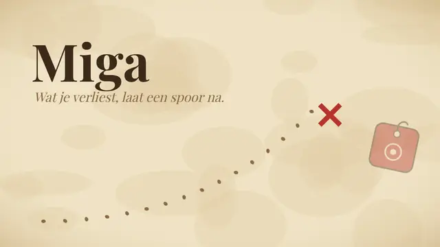 Titeldia van de presentatie ‘Miga: tracker om niets meer kwijt te raken’