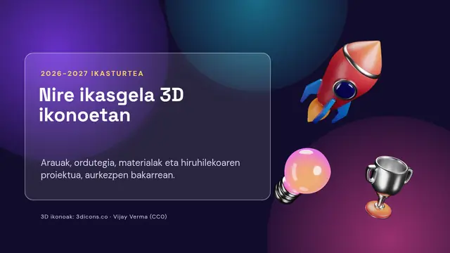 «Nire ikasgela 3D ikonoetan» aurkezpenaren azala