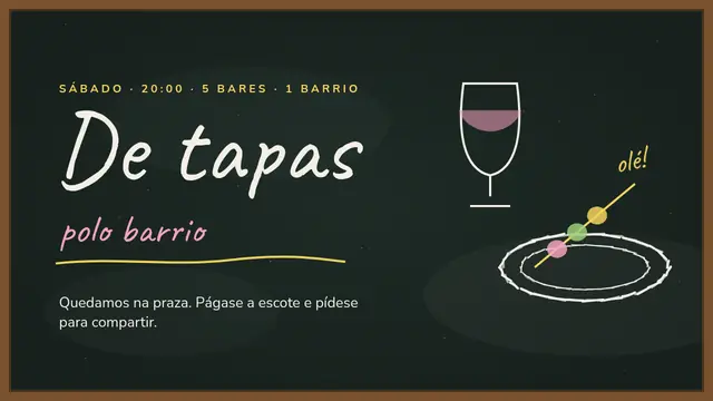 Portada da presentación «Ruta de tapas polo barrio»