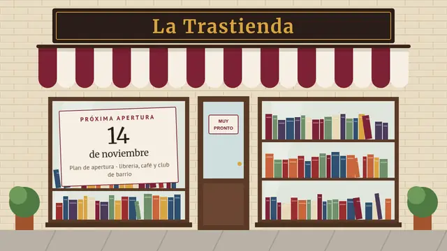 Portada de la presentación «Apertura de una librería-café»