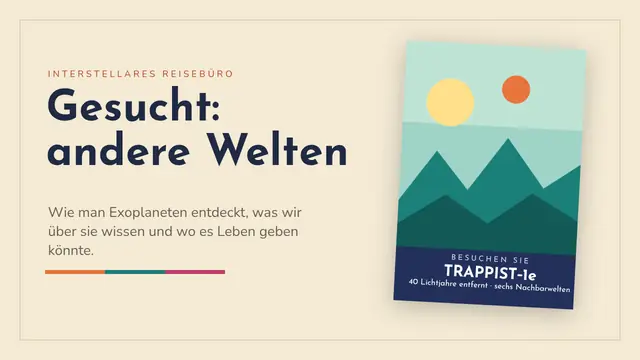 Titelfolie der Präsentation „Andere Welten gesucht“