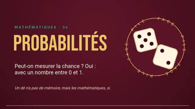 Couverture de la présentation « Probabilités : mesurer la chance »