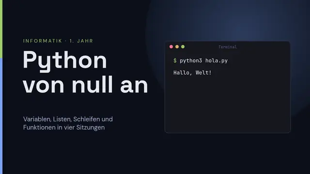 Titelfolie der Präsentation „Programmieren mit Python“