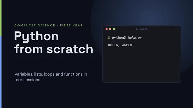 Cover of the presentation “Programming in Python”