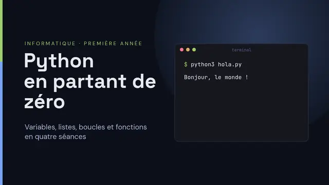 Couverture de la présentation « Programmer en Python »