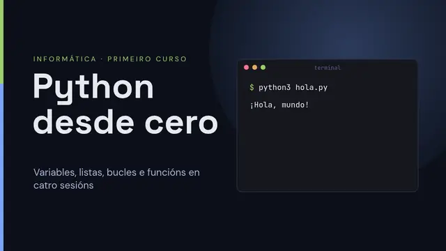 Portada da presentación «Programación en Python»