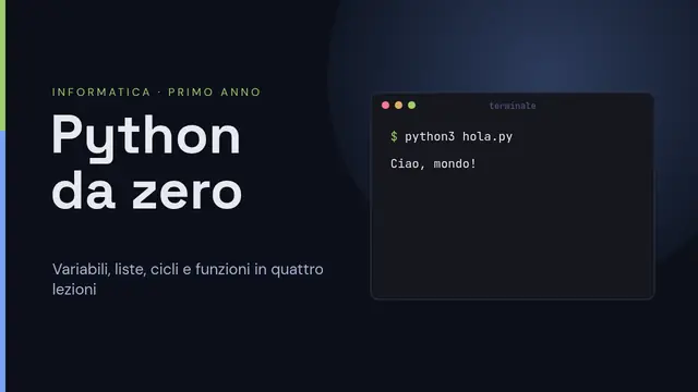 Copertina della presentazione «Programmare in Python»