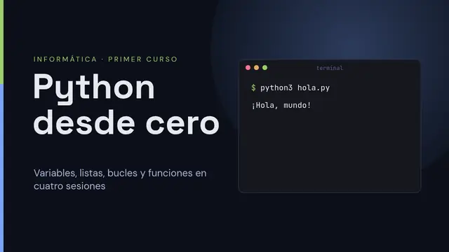 Portada de la presentación «Programación en Python»