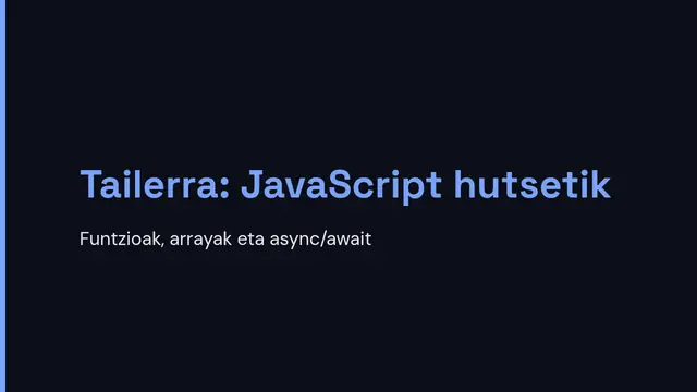 «Programazio-tailerra» aurkezpenaren azala
