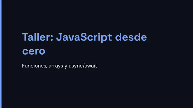 Portada de la presentación «Taller de programación»