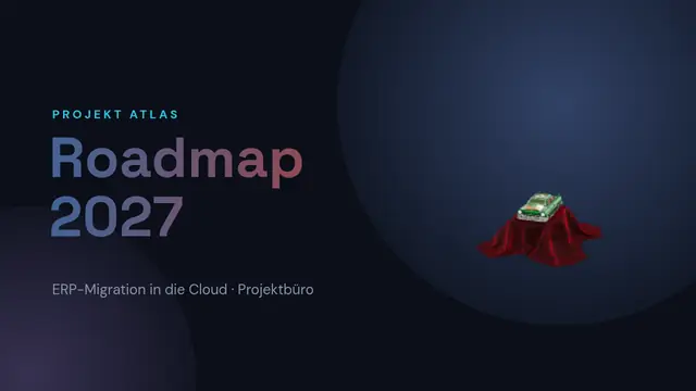 Titelfolie der Präsentation „Projekt-Roadmap“