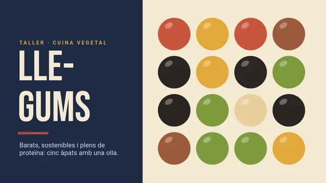 Portada de la presentació «Llegums: cuina vegetal»