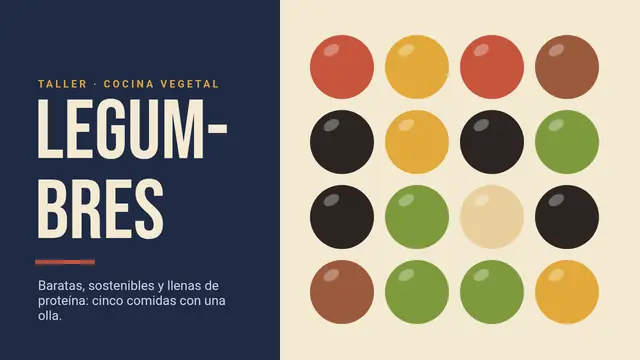 Portada de la presentación «Legumbres: cocina vegetal»
