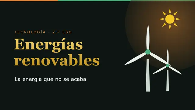Portada de la presentación «Energías renovables»