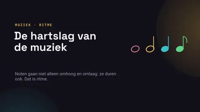Titeldia van de presentatie ‘Ritme en nootwaarden’