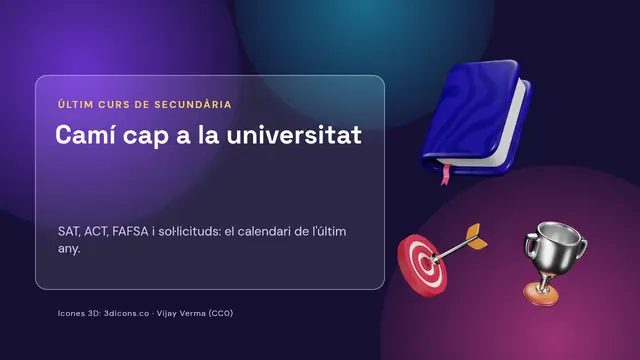 Portada de la presentació «Camí cap a la universitat: SAT, ACT i sol·licituds»